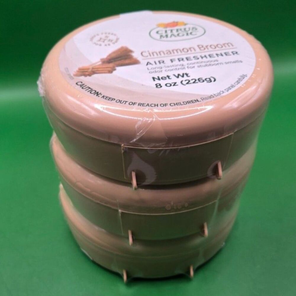 (QTY 3) Citrus Magic Cinnamon Broom Air Freshener 8 oz Air Freshener New Sealed